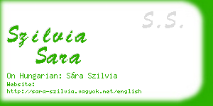 szilvia sara business card